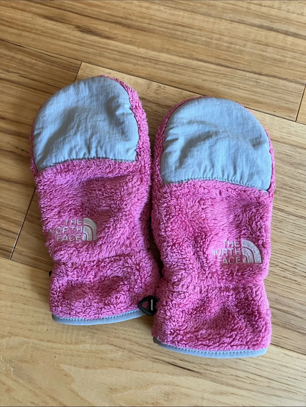 The North Face Pink Fleece Mittens kids medium